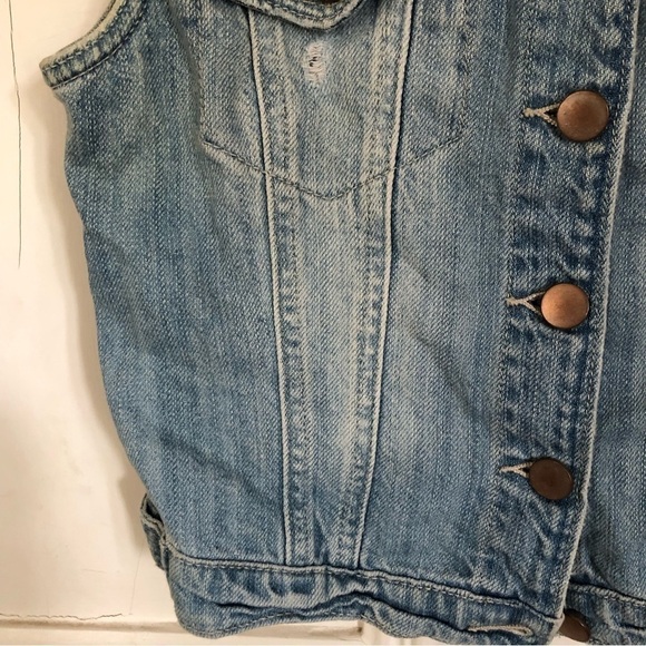 Dynamite Coastal Cowgirl Lightwash Distressed Denim Jean Vest XS - Picture 4 of 7